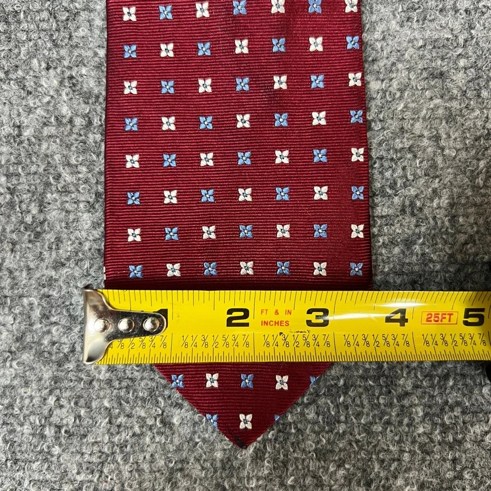 Brooks Brothers Mens Silk Tie Lot of 3 Navy Blue Burgundy Floral Geometric